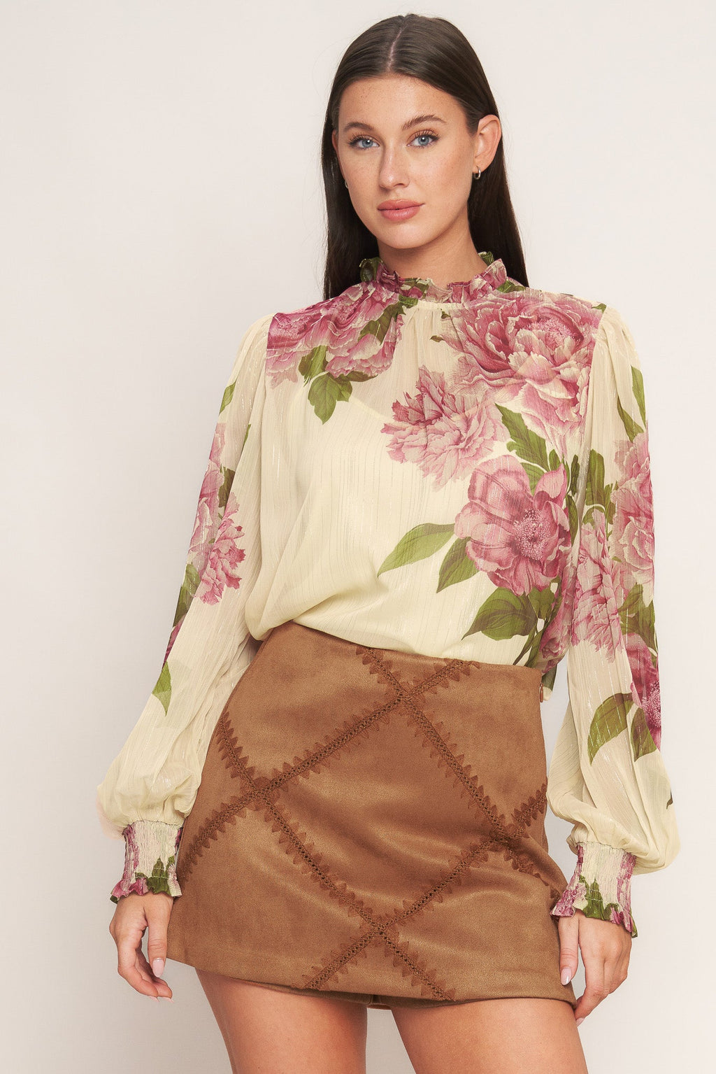 TERRA PATCH FAUX SUEDE SKORT