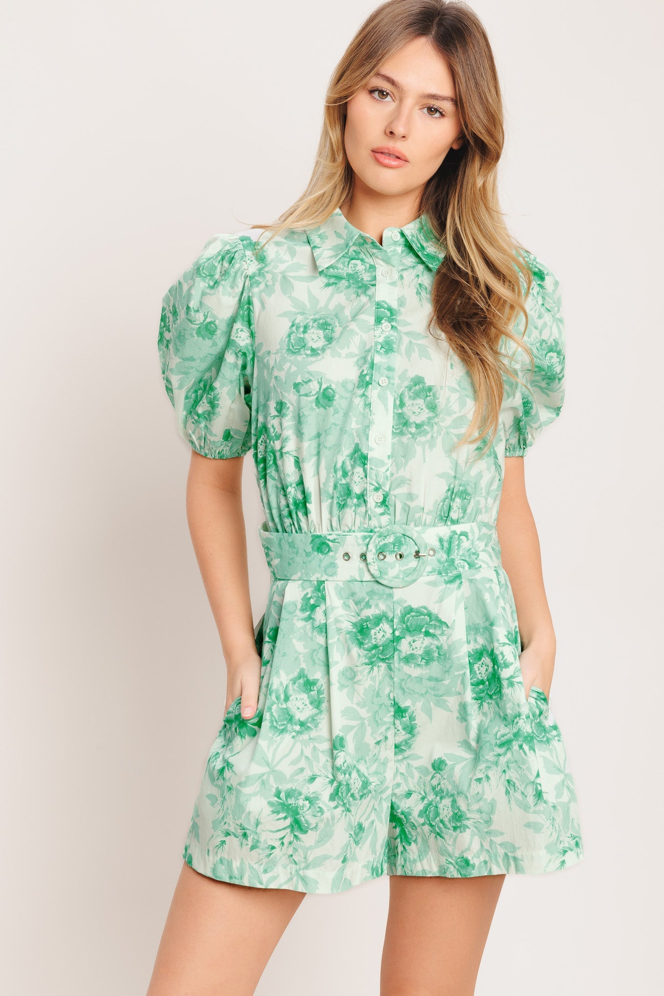 GARDEN GLOW WOVEN ROMPER