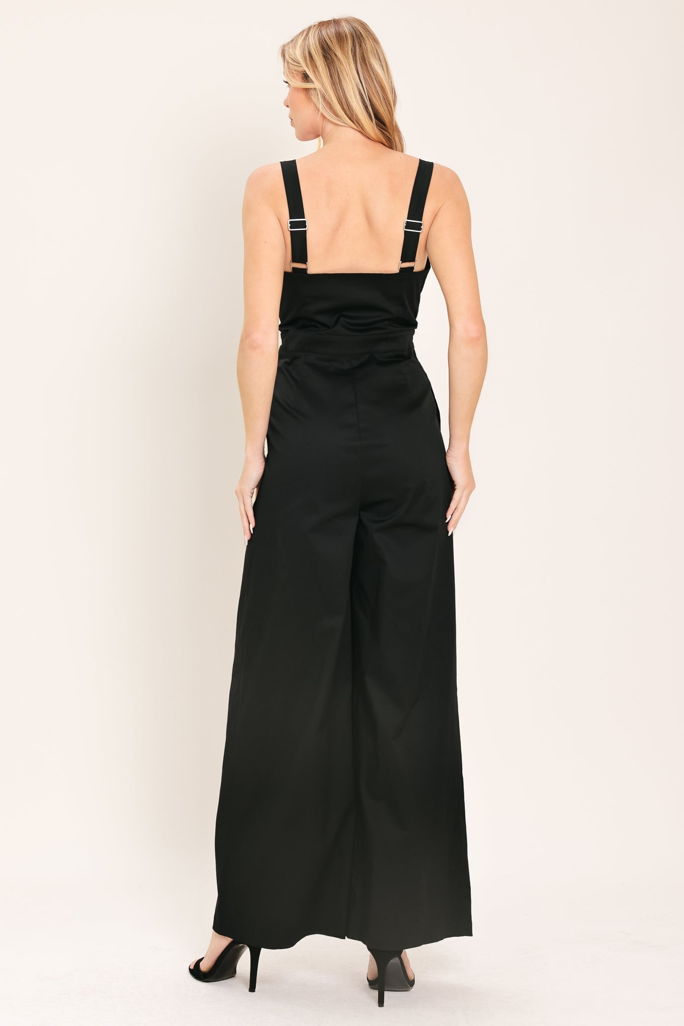 Black Tie Romance Woven Jumpsuit in Black