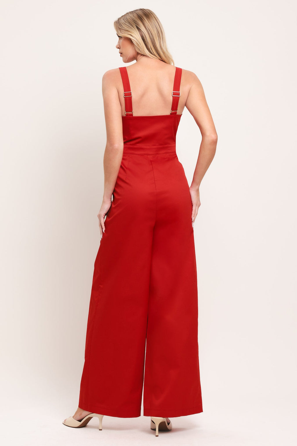 Black Tie Romance Woven Jumpsuit in Red