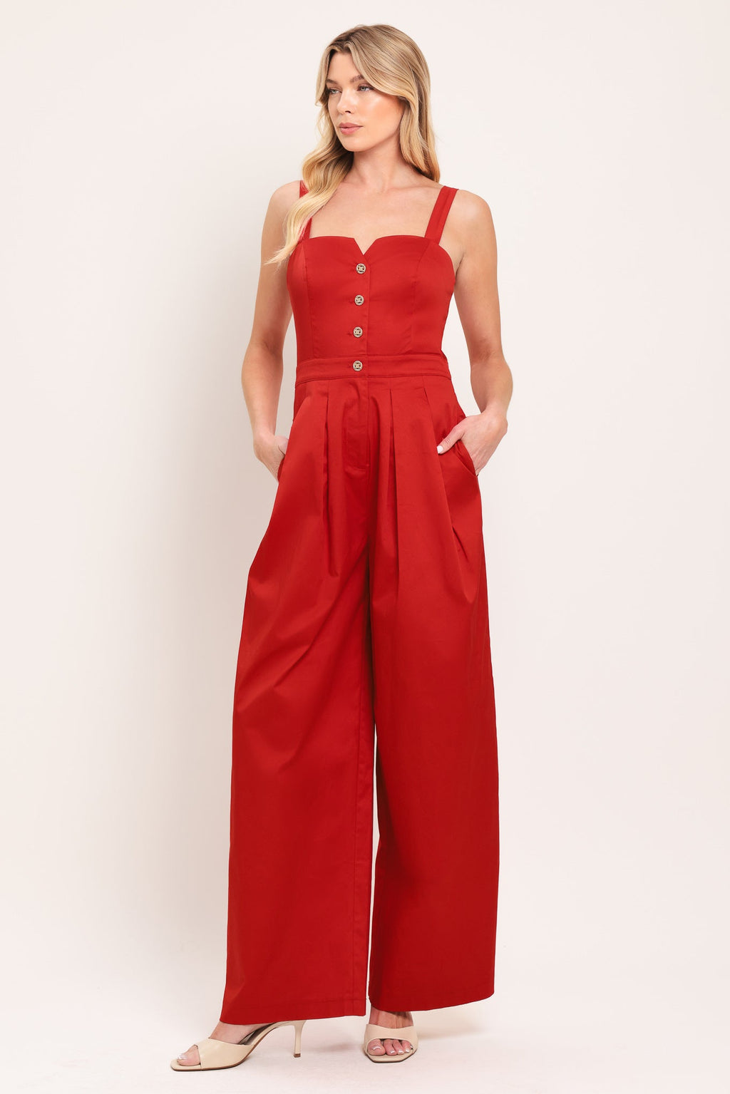 Black Tie Romance Woven Jumpsuit, 92% polyester 8% spandex