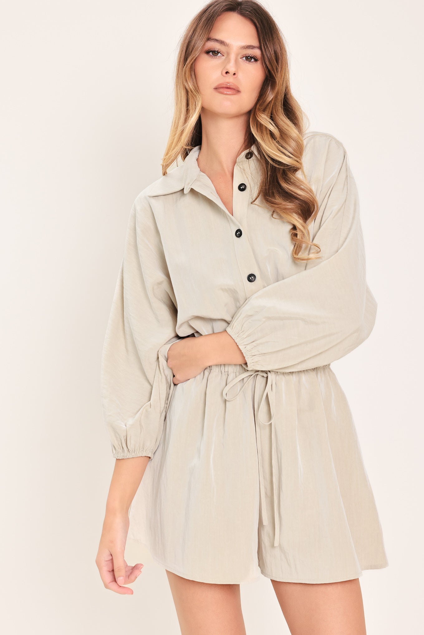 Resort Ready Woven Romper - side view showing romper silhouette