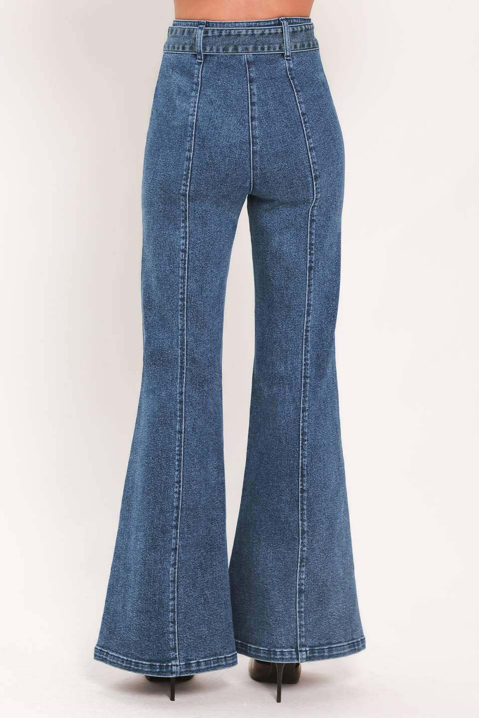 Blue Horizon Denim Pants in medium indigo, worn