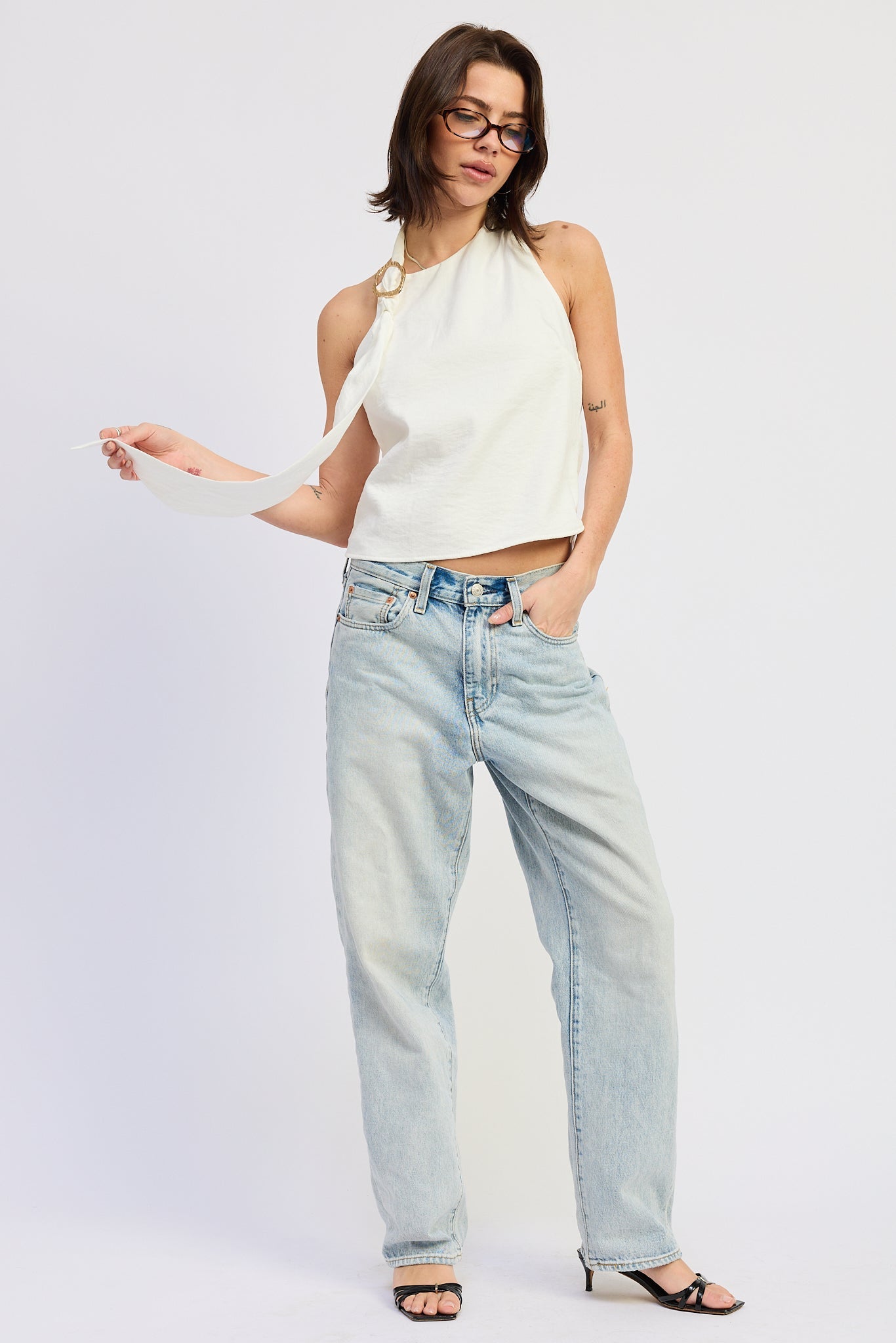 Roselle Top in Butter Yellow - back view