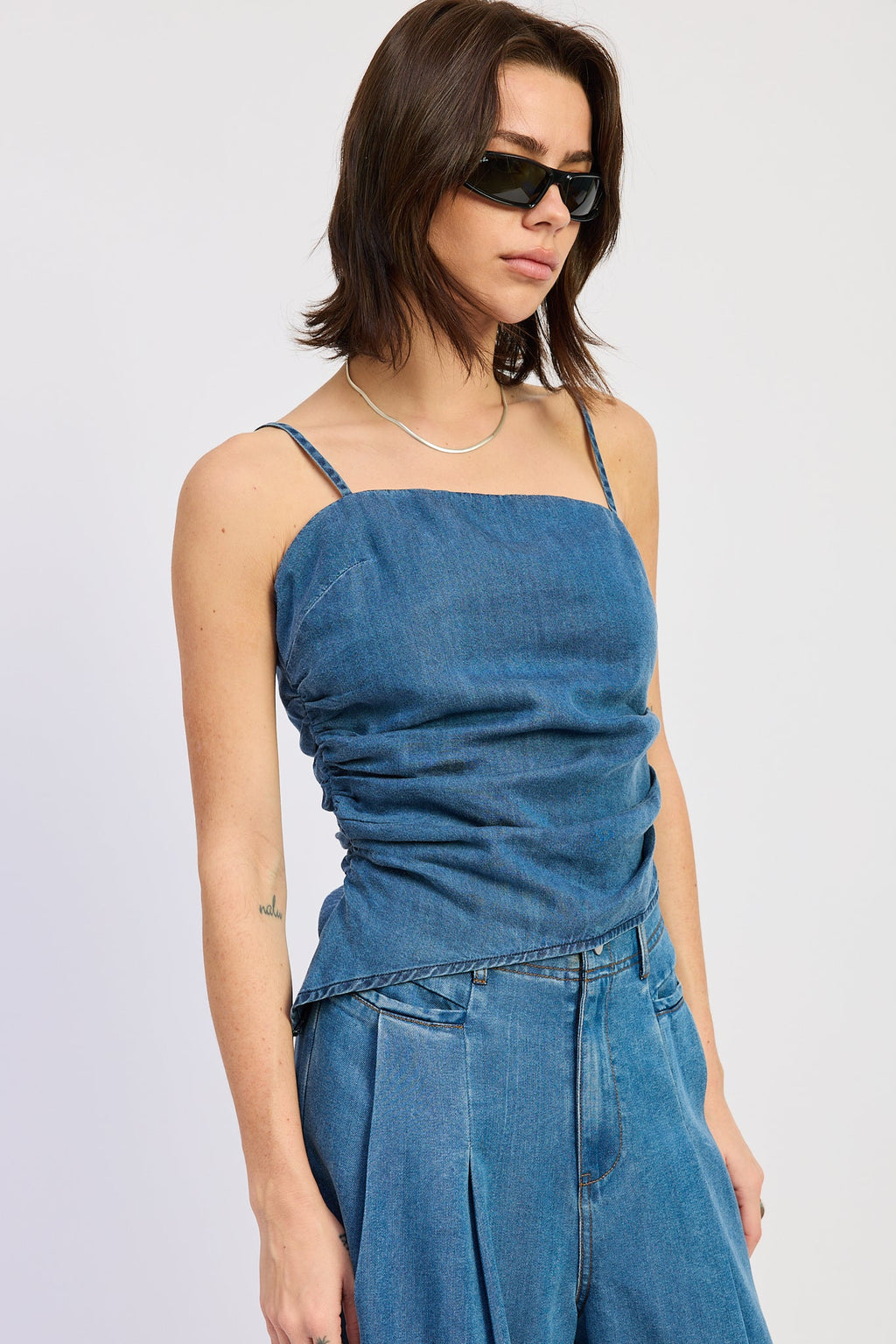Dakota Top in Denim Blue - back view