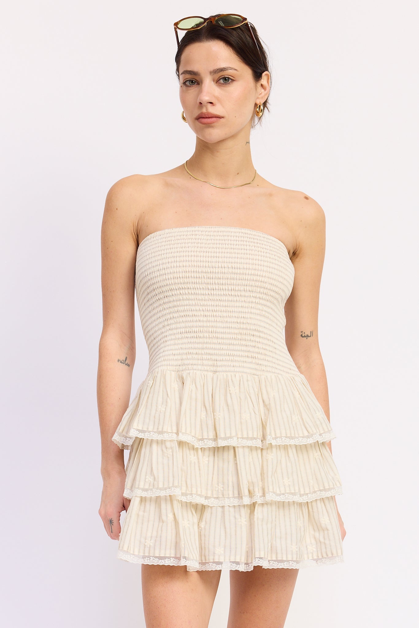 Daniela mini dress tiered hem detail