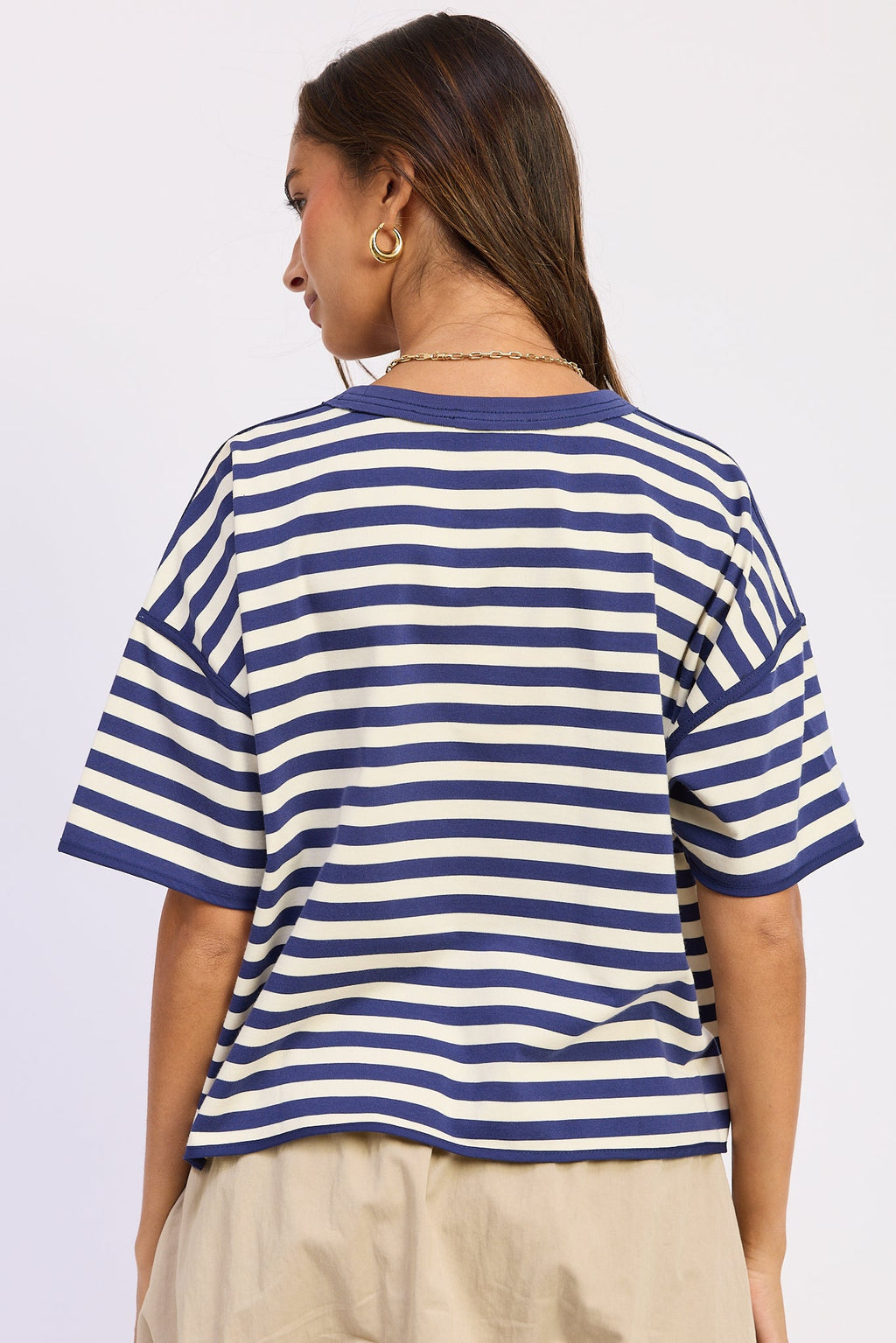 Fenella Top - close up of stripe detail