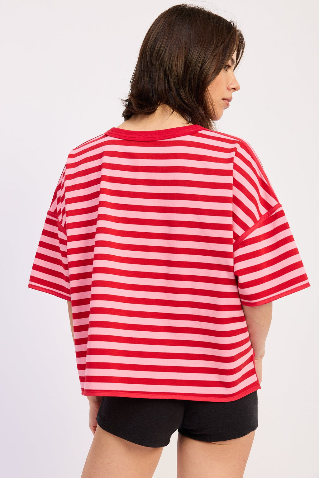 Fenella Top - side view showing relaxed oversized silhouette