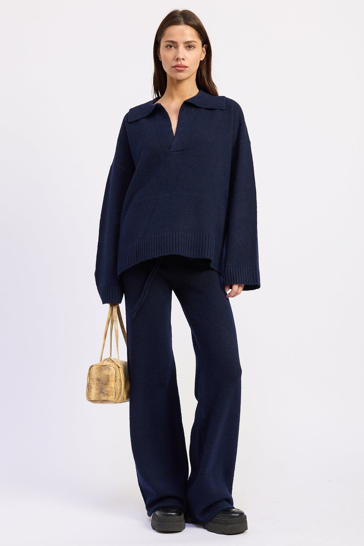Aramelle navy sweater pants - view 1