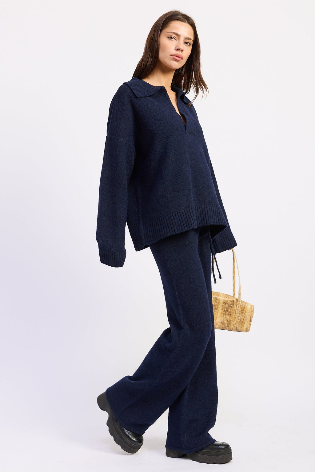 Aramelle navy sweater pants - view 2