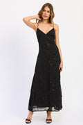 Black V-neck Arlet maxi dress with elastic straps - view 4