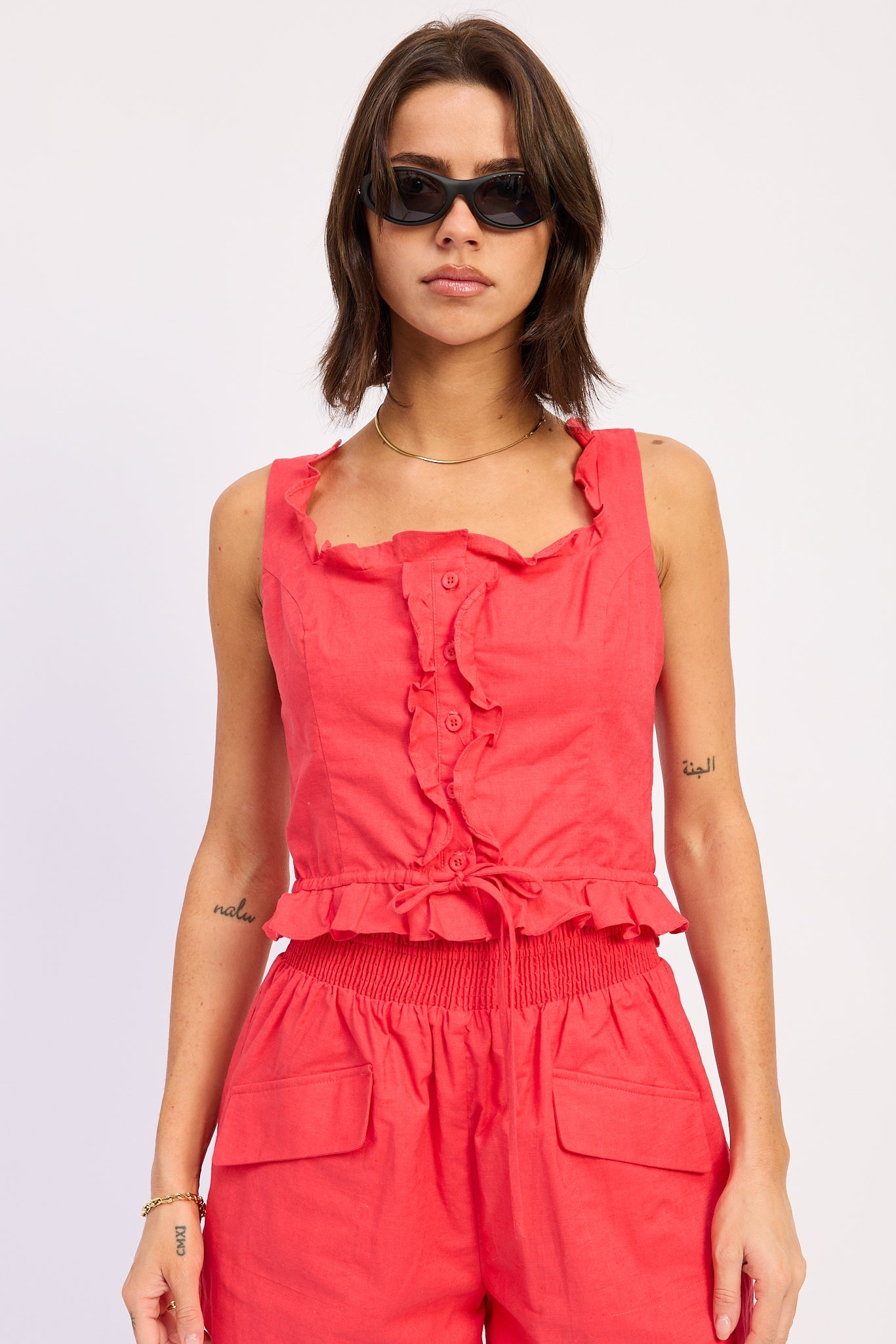 Dianaelle Top in Off-White - front view showing lined bodice