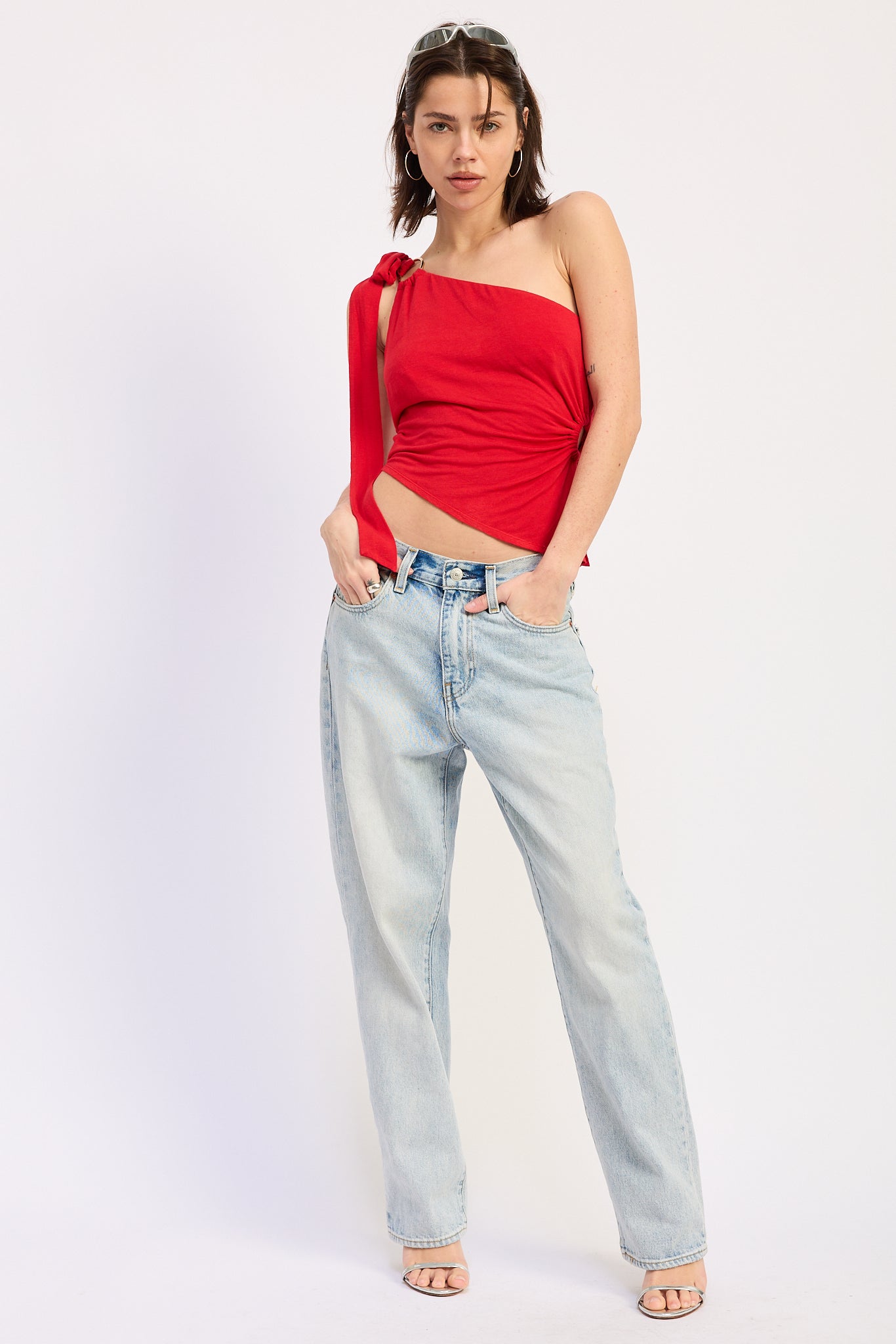 Karla Top in Red - styled outfit view