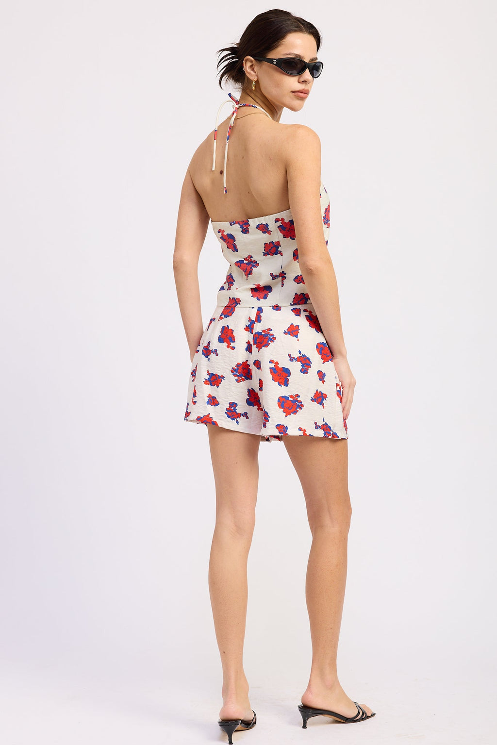 Indira Mini Skort in Off-White - styled with matching Indira Halter Top