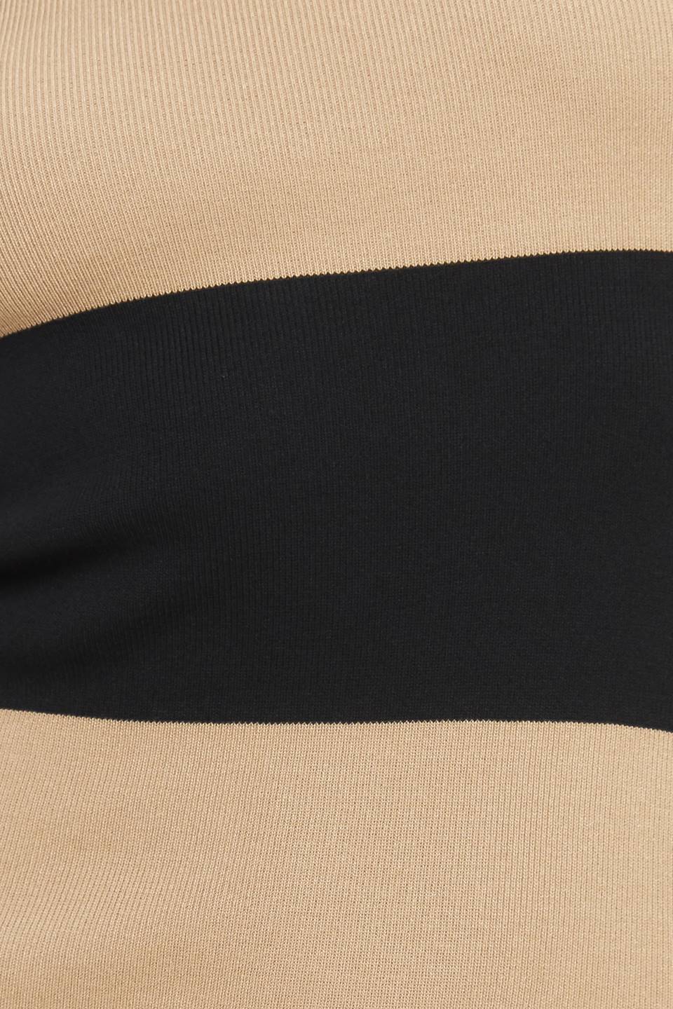 Espresso & Cream Sweater Knit Midi Dress fabric swatch, black taupe