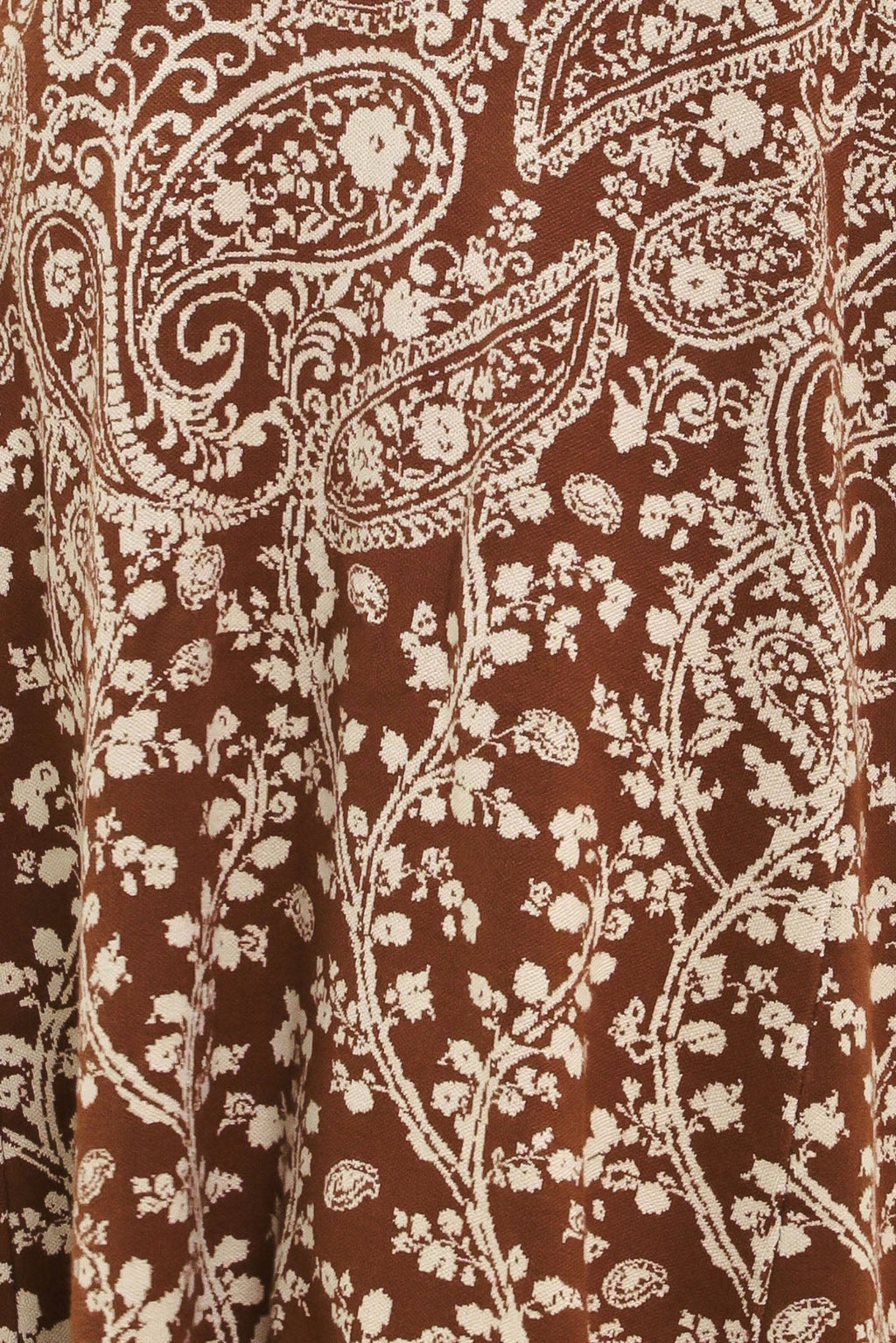 Hazel Paisley Jacquard Sweater Midi Dress fabric swatch, camel