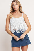 SUNLIT LACE STORY CROCHET LACE TOP