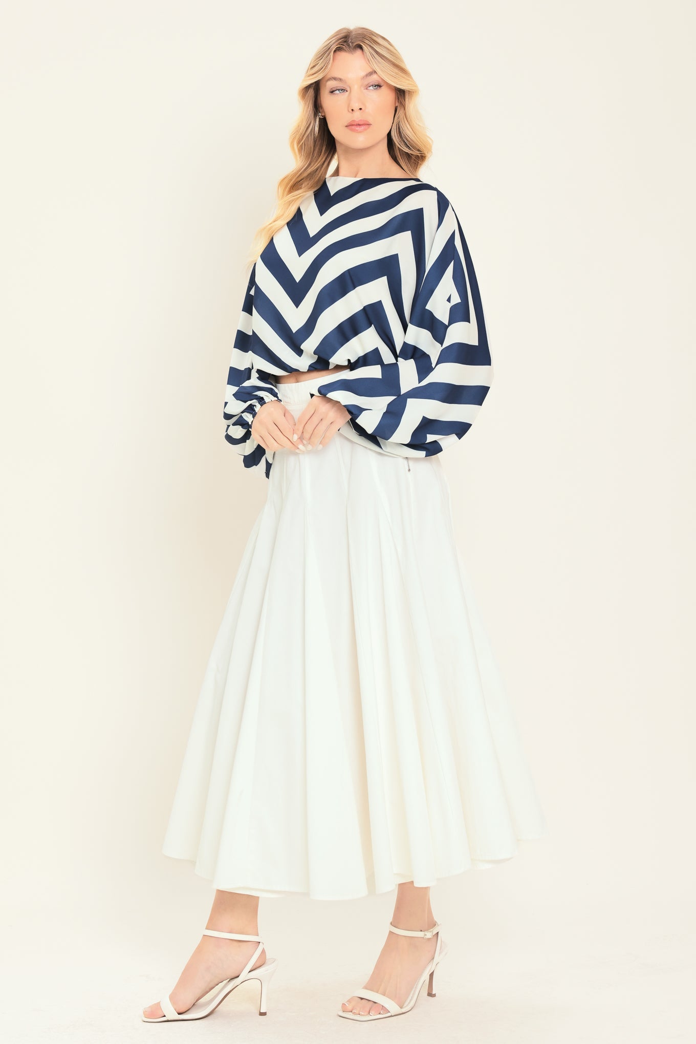 St. Tropez Stripe Woven Top - styled with white trousers