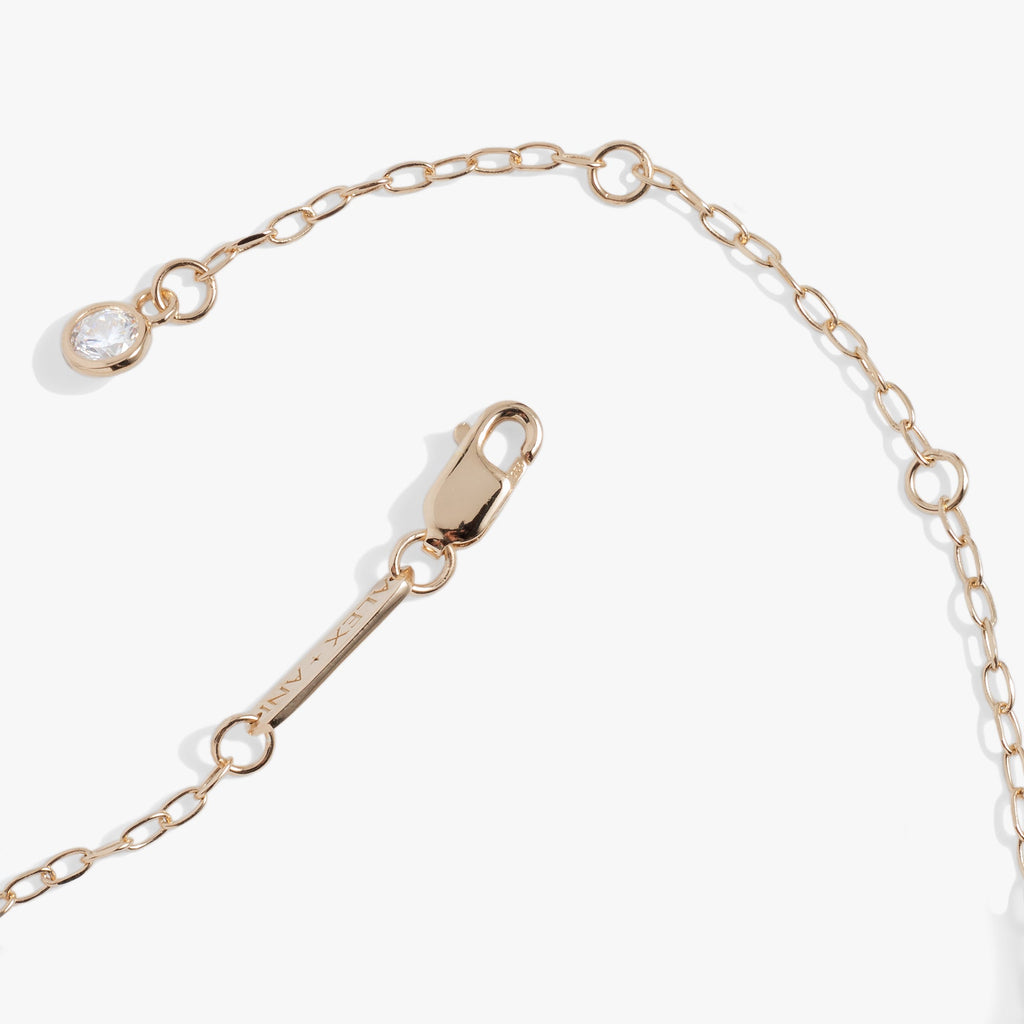 Initial M Precious Elongated Necklace - styled on model