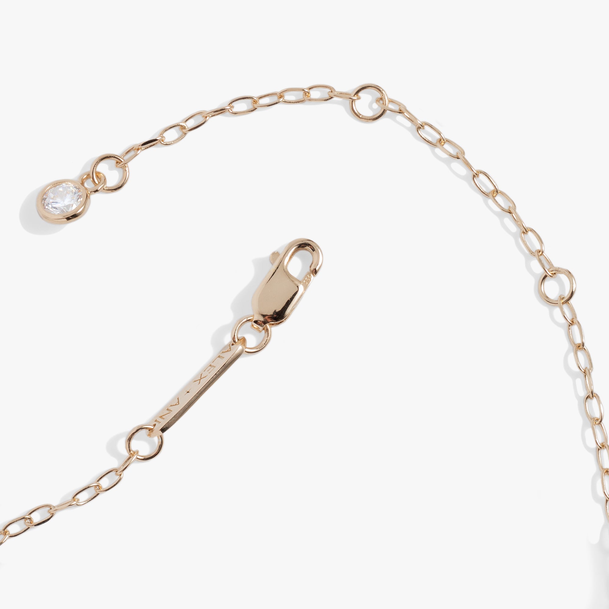 Initial L Precious Elongated Necklace - styled on model
