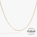 Paperclip Charm and Layering Necklace in Stainless Steel Gold - paperclip chain layering necklace