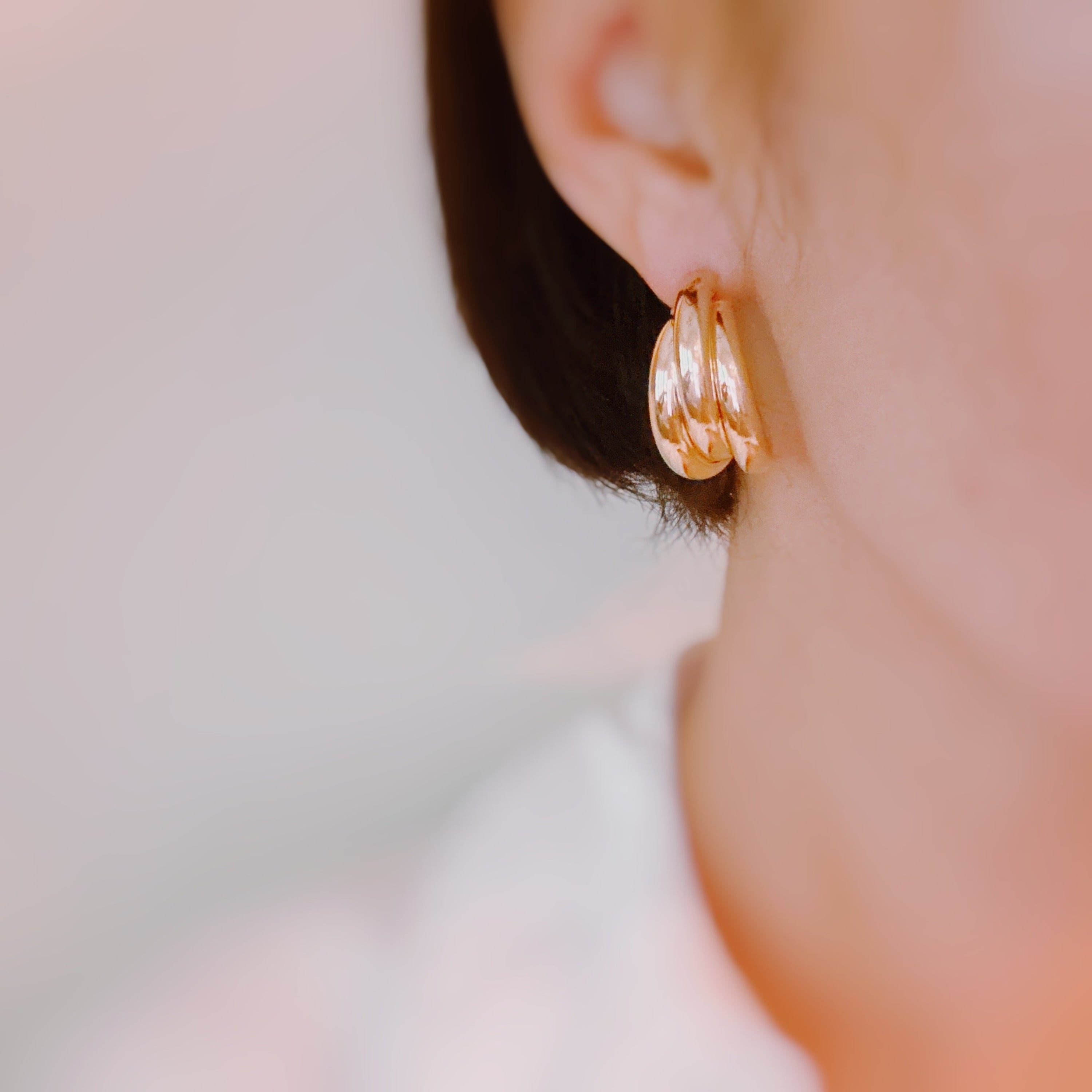 Interlock Bold Loop Earrings - styled on model
