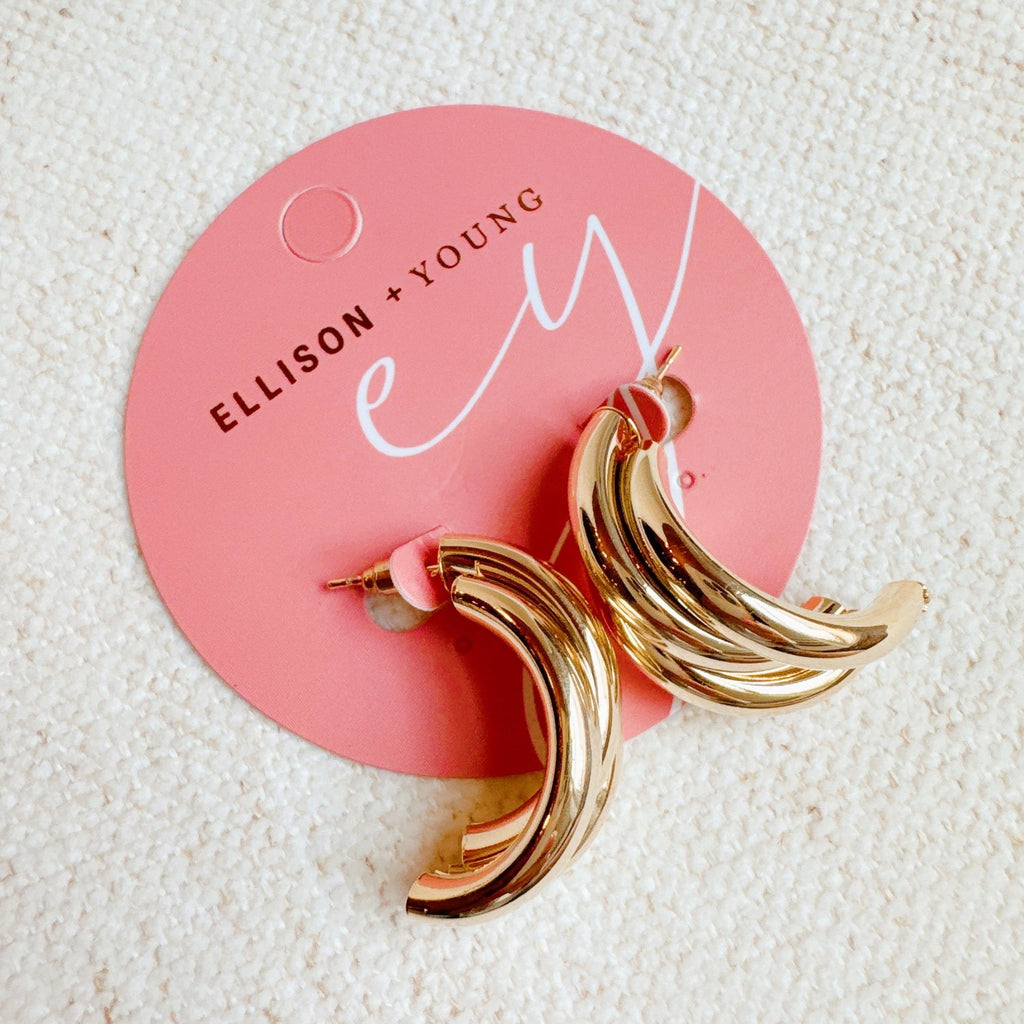 Interlock Bold Loop Earrings - close up detail