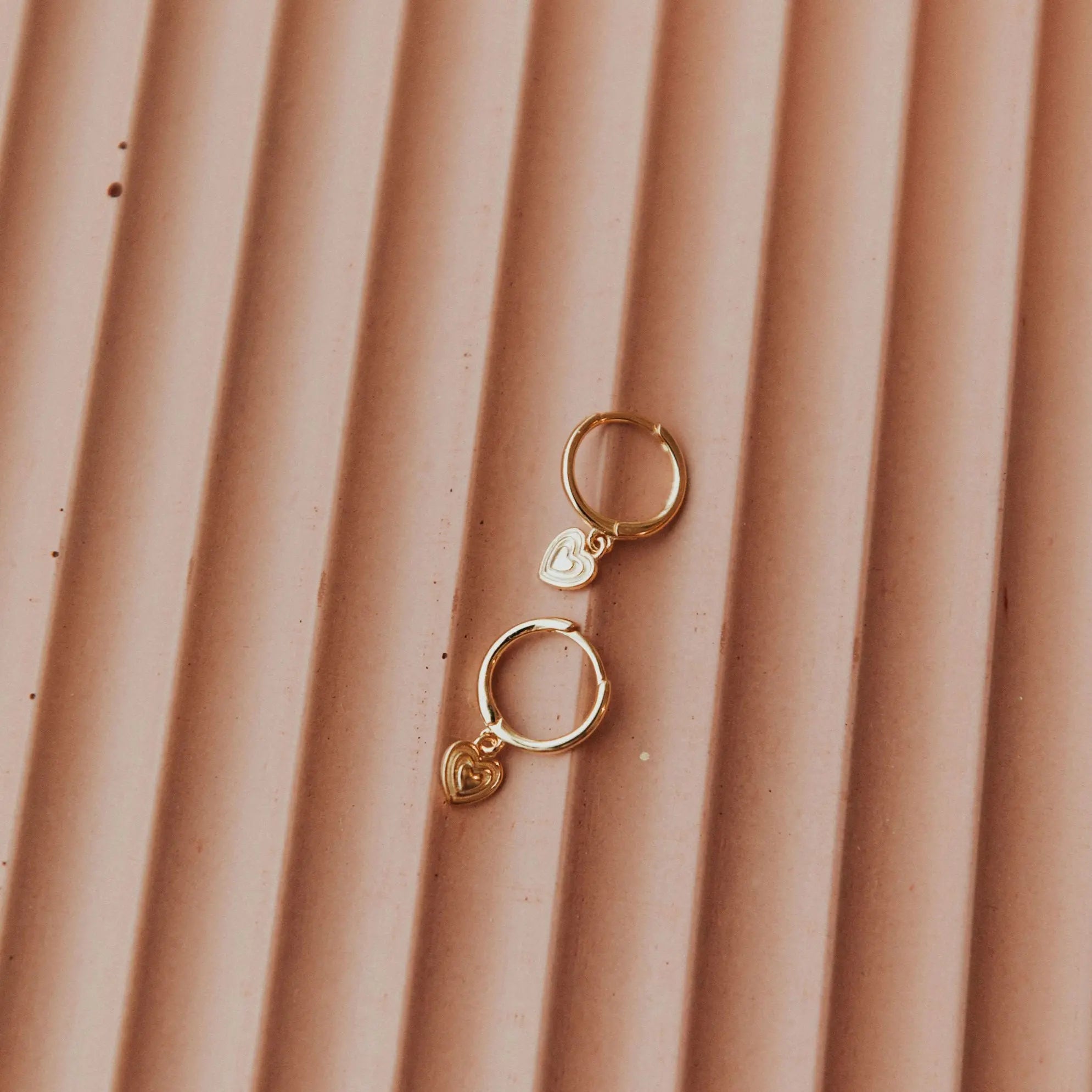 Lovestruck Heart Hoops - layered heart charm hoops, view 1