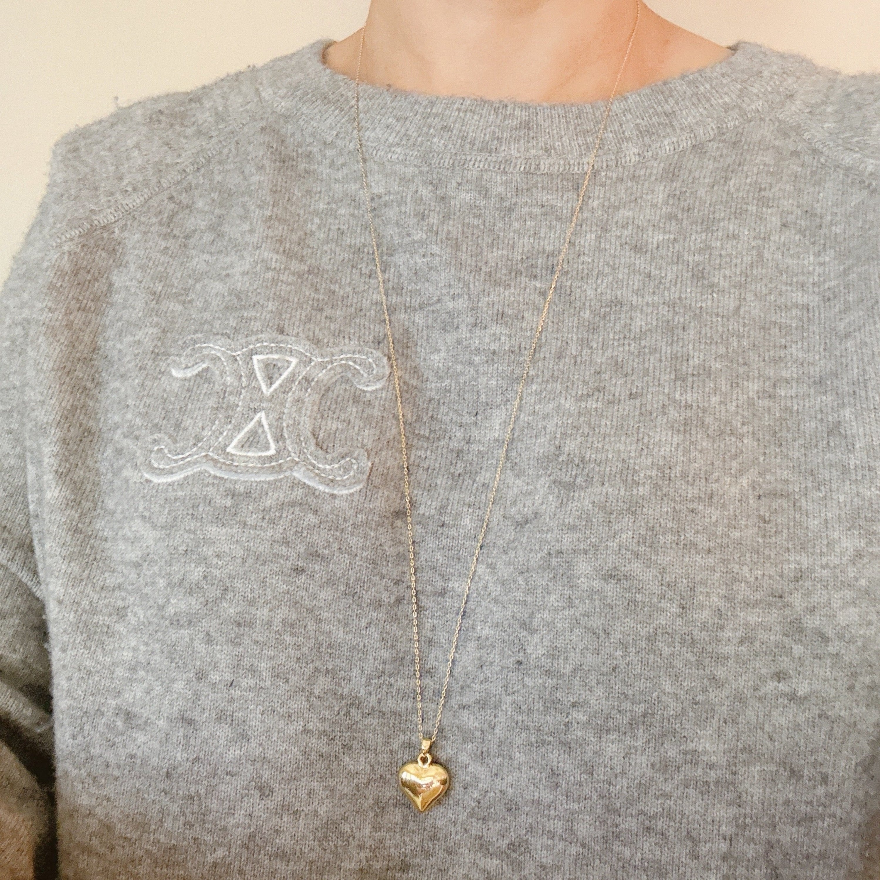 My Puffy Heart Long Chain Necklace - layered with shorter necklaces