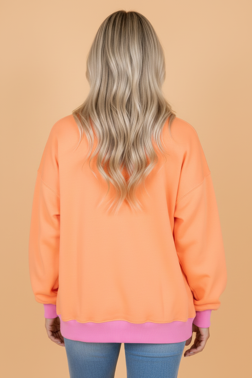 Halloween SPOOKY Polka Dot Letter Print Sweatshirt, detail view
