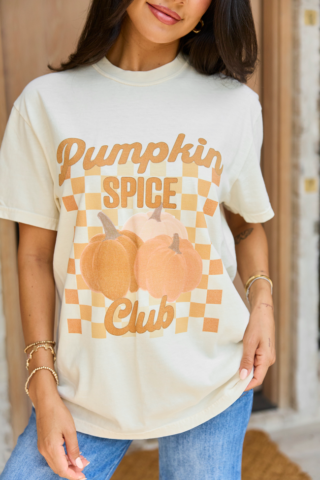 Pumpkin Spice Club Ivory Comfort Colors Graphic Tee, front view