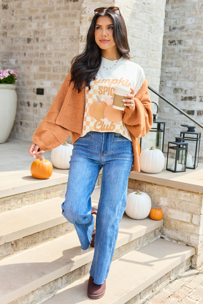 Pumpkin Spice Club Ivory Comfort Colors Graphic Tee, styled view