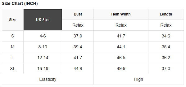 Size chart for solid color cap sleeve ruffle hem short dress