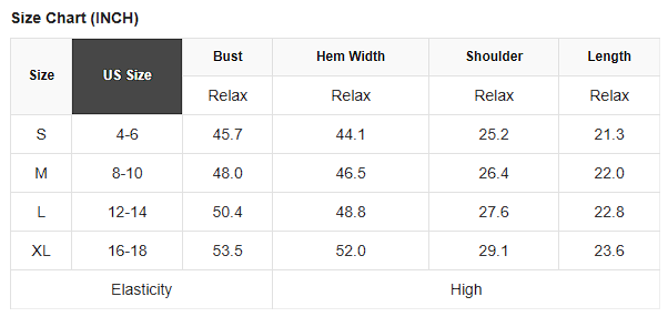 Ribbed Knit Mock Neck Top size chart