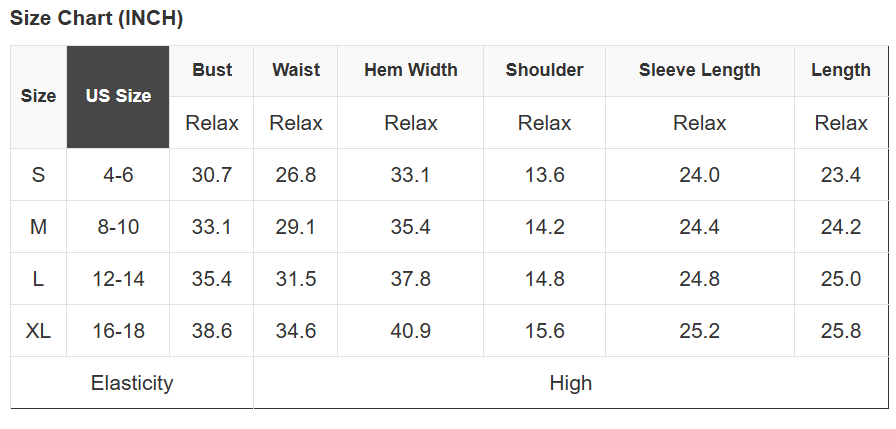 Sheer Lace High Neck Top size chart