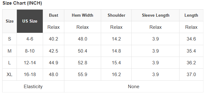 Size chart for solid denim ruffle short sleeve buttoned mini dress