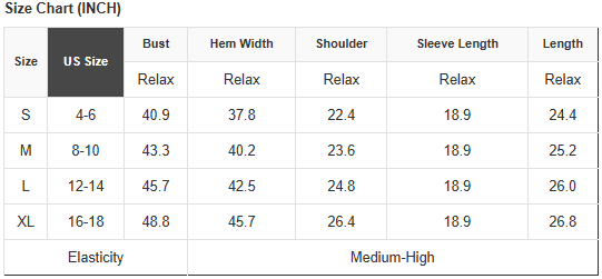Christmas Gingerbread Round Neck Sweater size chart