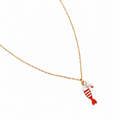 Striped Fish and Pearl Necklace - close up of fish and pearl charm
