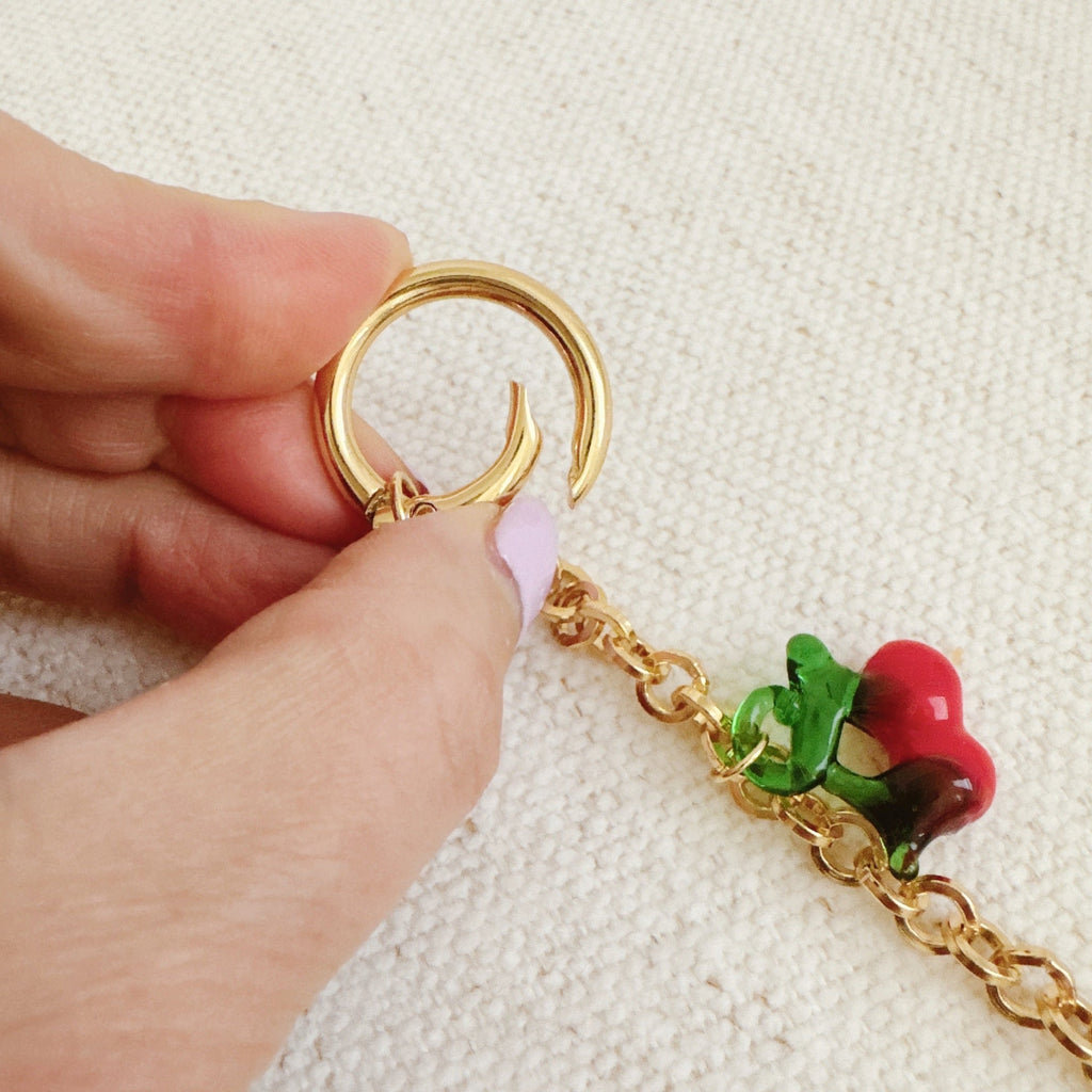 Sweet Cherry Drops Bag Charm - styled on bag