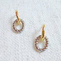 Two Toned Knocker Earrings - gold and silver two tone knocker design