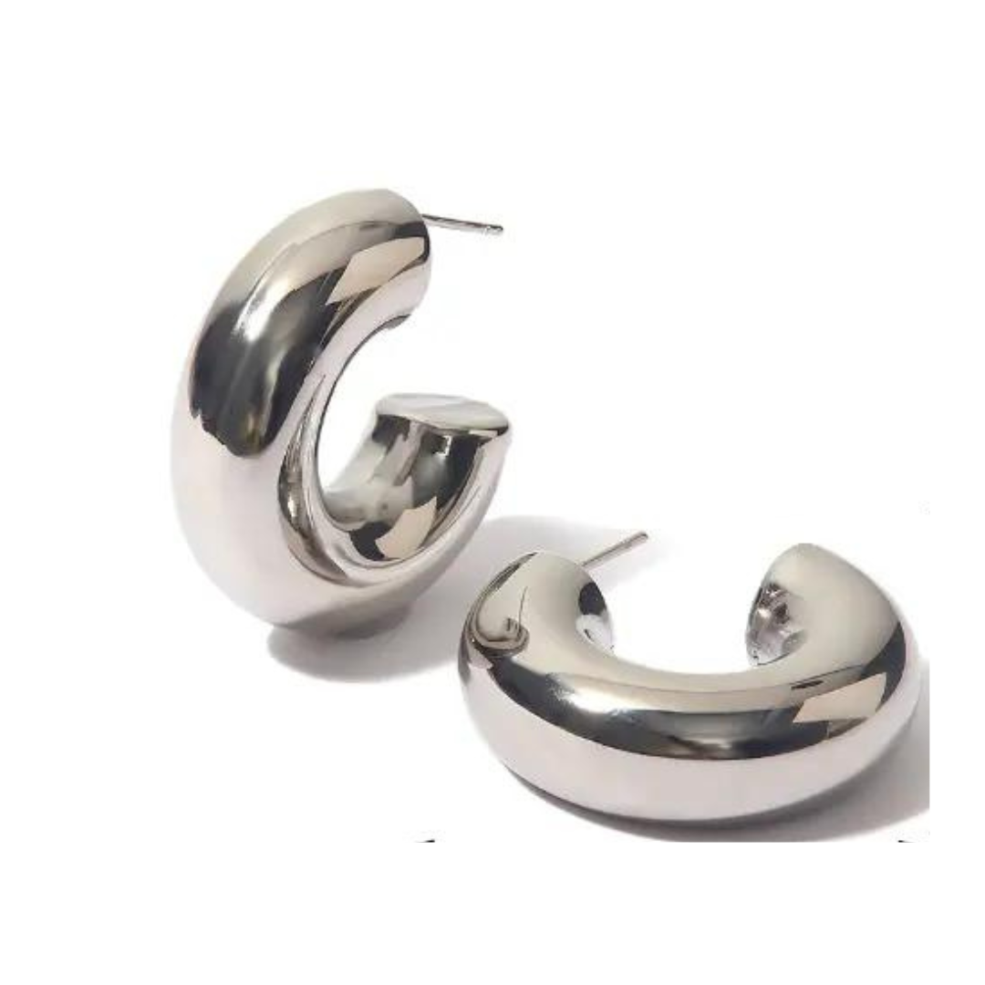 Baila Conmigo Hoops, 18K gold plated stainless steel base
