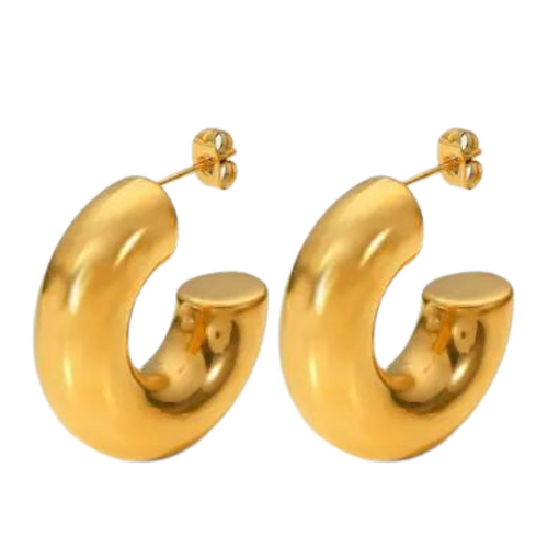 Baila Conmigo Hoops in Gold and Silver - chunky lightweight hoop earrings