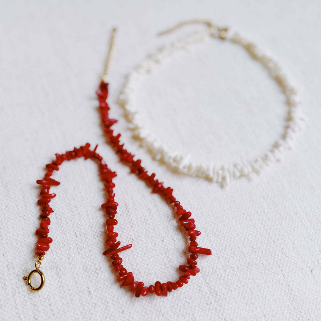 White Sands Coral Reef Necklace in Red