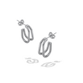 Double Dip Silver Hoops - silver double hoop illusion earrings