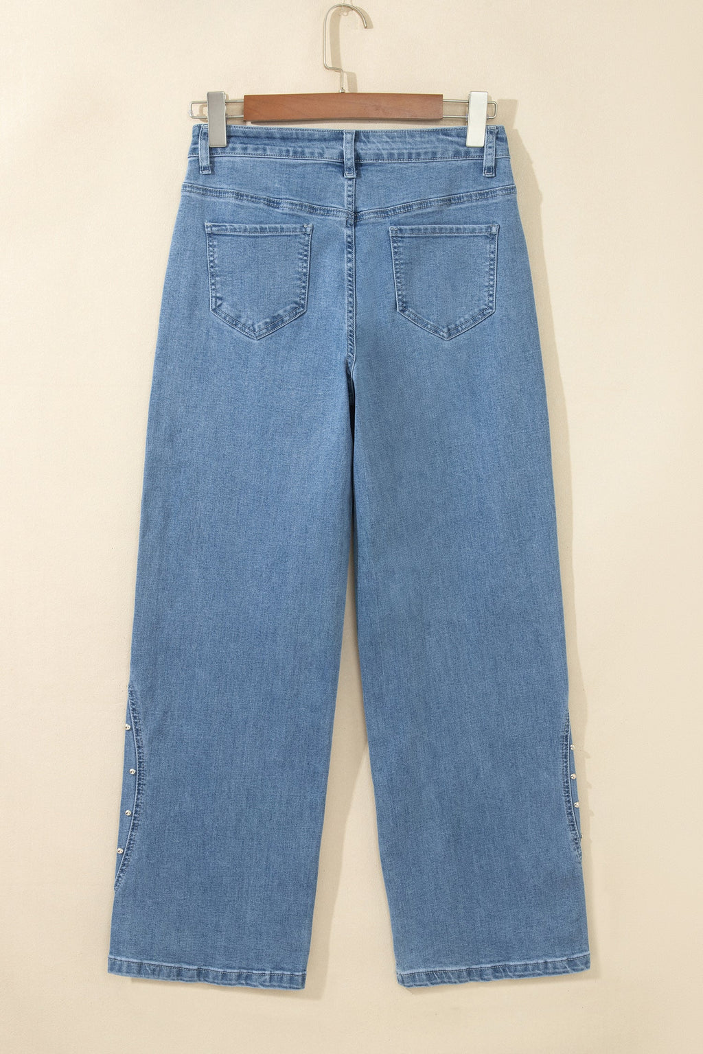 Studded Side Seam Ankle Jeans in coffee, side view