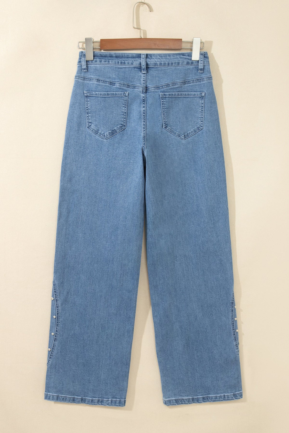 Studded Side Seam Ankle Jeans in coffee, side view