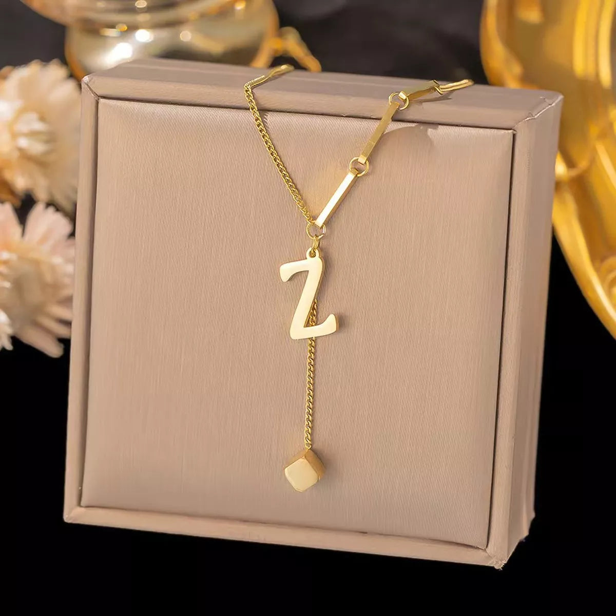 18K gold-plated initial pendant necklace, letters A-Z - view 30