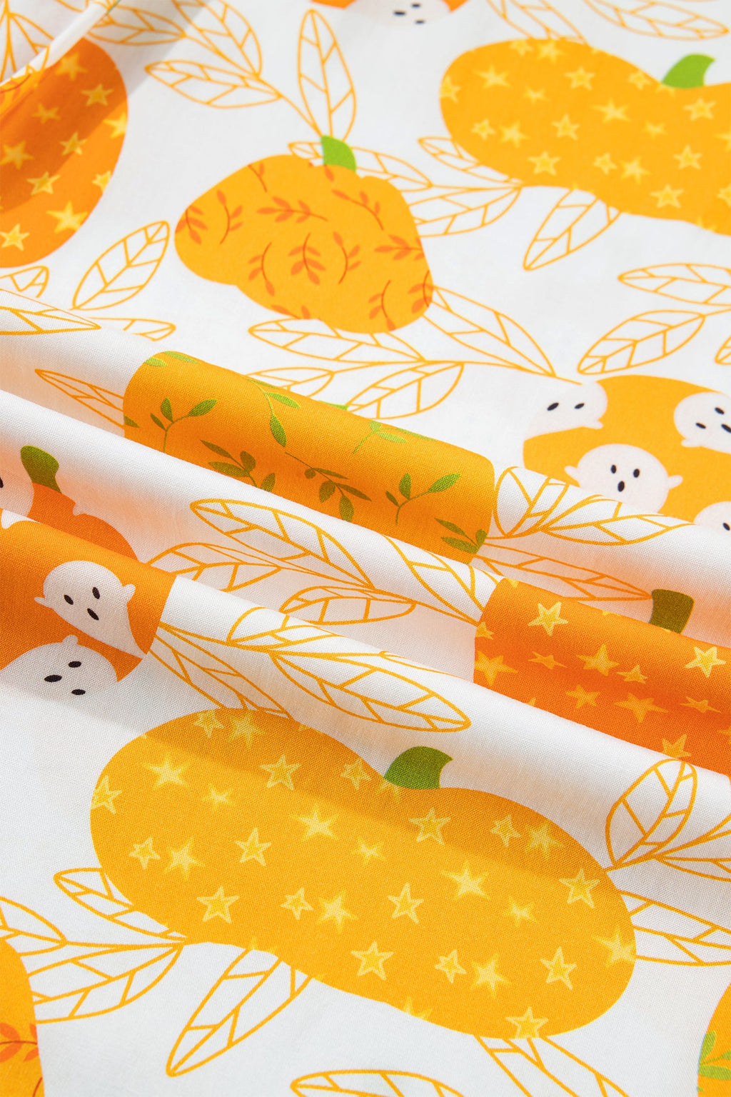Pumpkin Polka Dot Trim Lounge Set in orange, worn