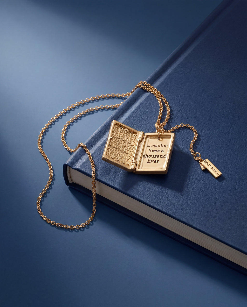 Book Club Locket Pendant Necklace lifestyle photo