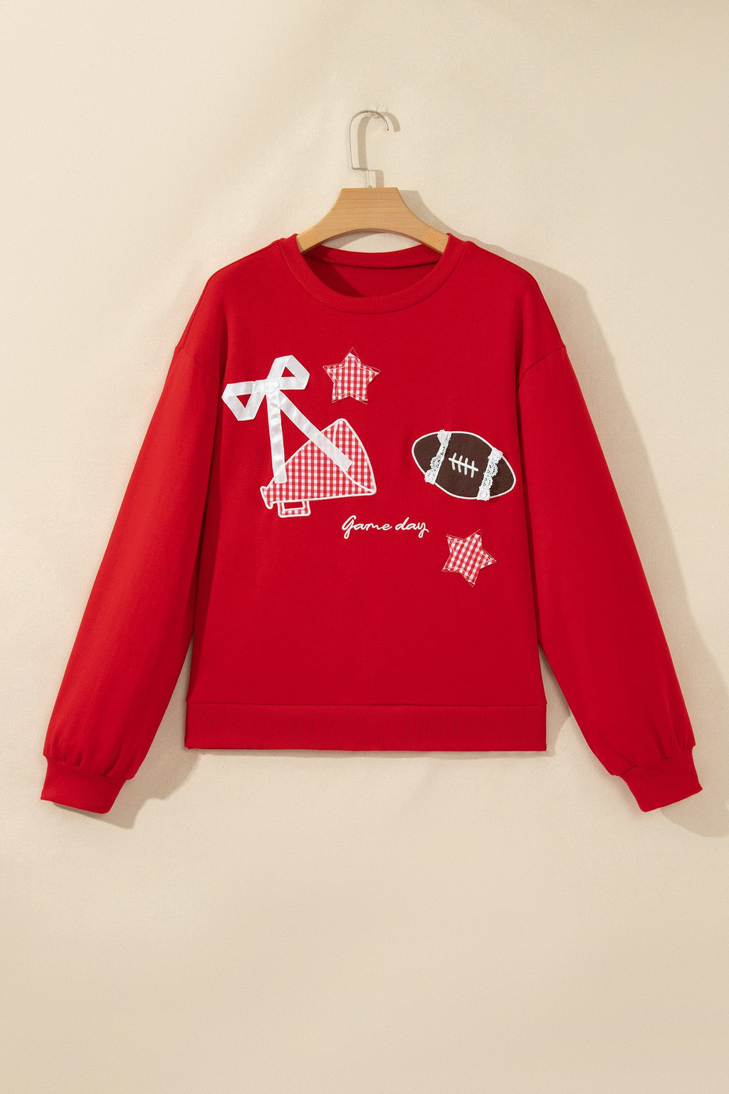 Game Day gingham patch embroidered sweatshirt, detail view